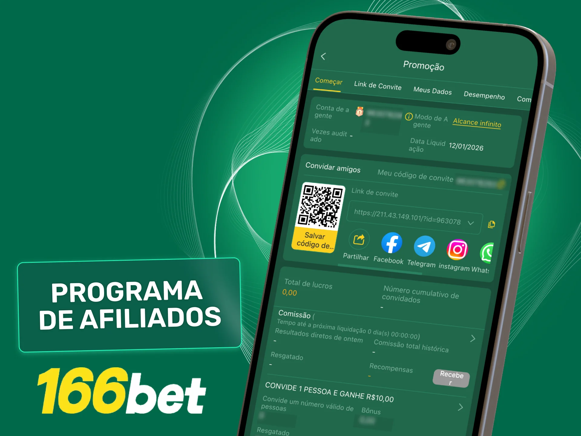 Participe do programa de afiliados da 166bet e ganhe comissões.