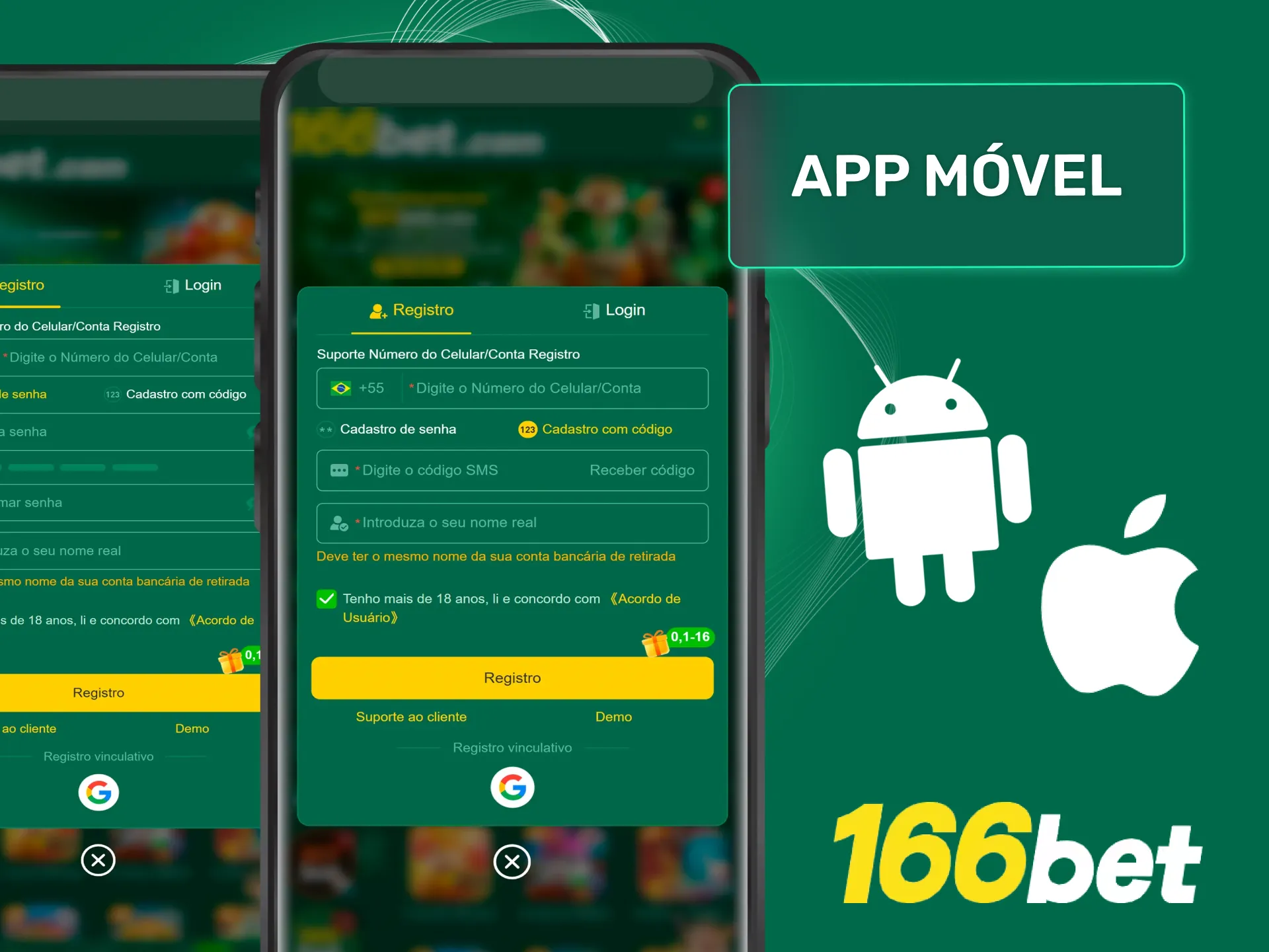 Baixe o app 166bet e cadastre-se agora pelo seu celular.