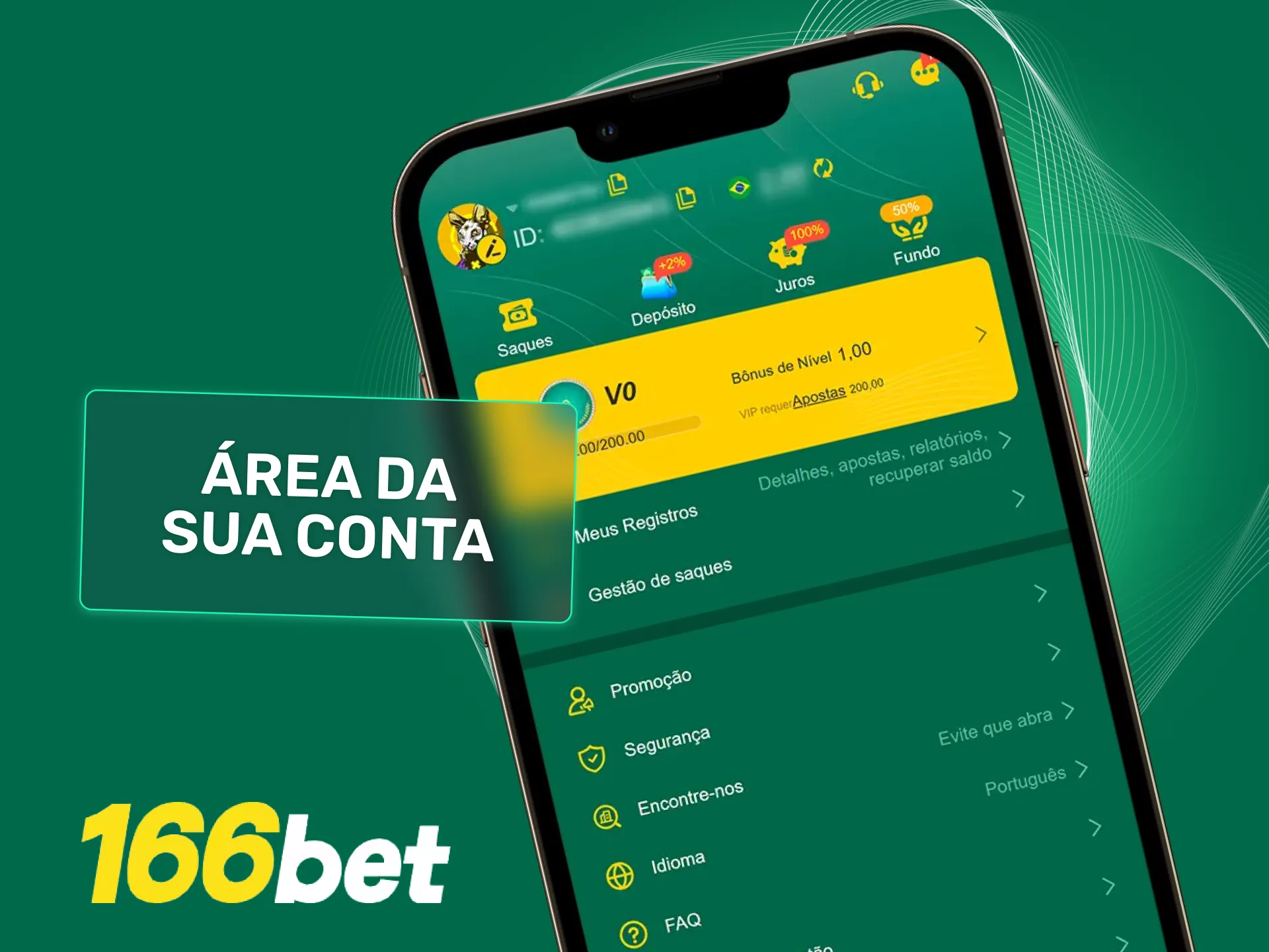 Gerencie suas apostas e bônus no painel exclusivo da 166bet.