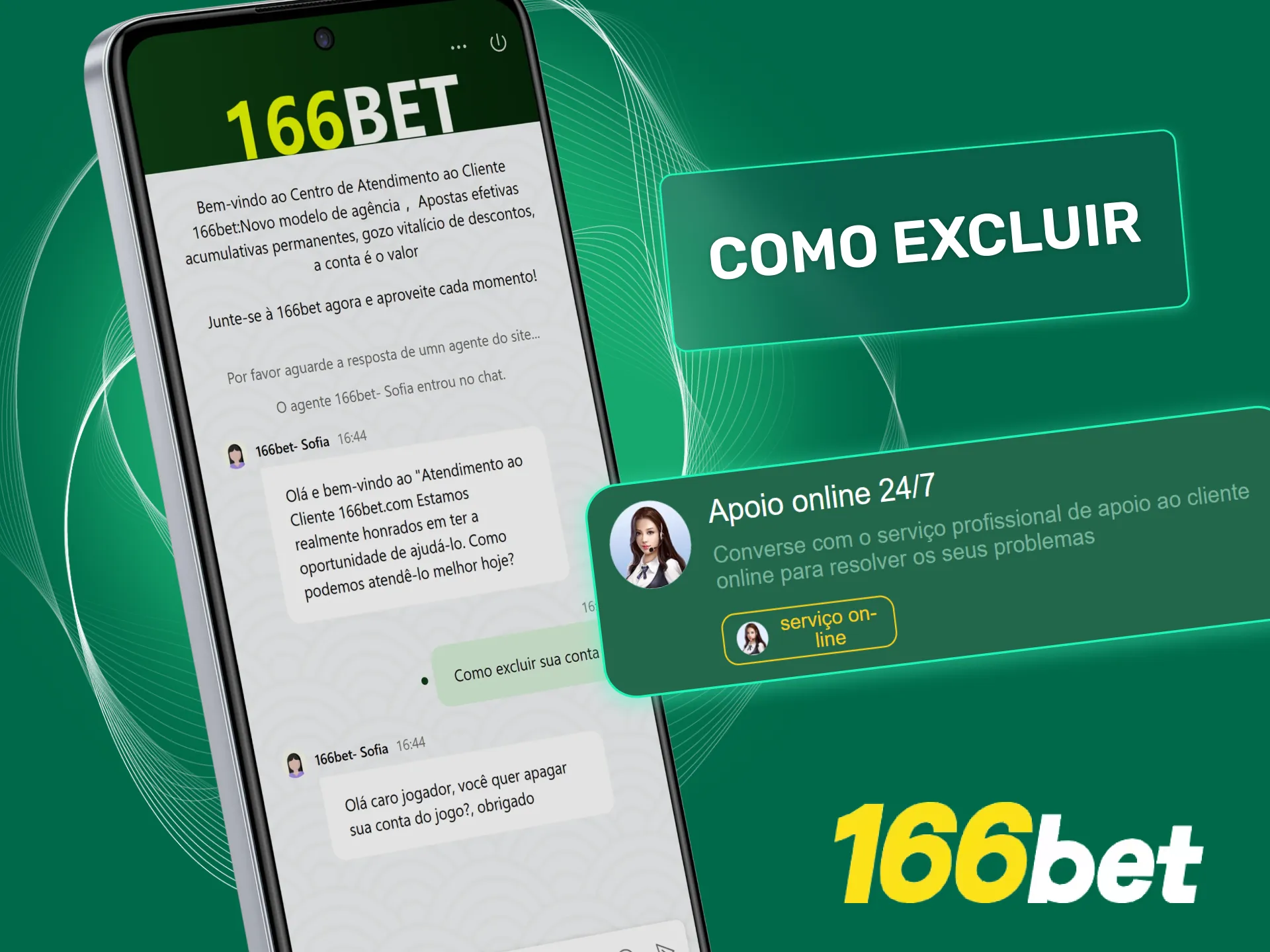 Solicite a exclusão da sua conta 166bet pelo suporte oficial.